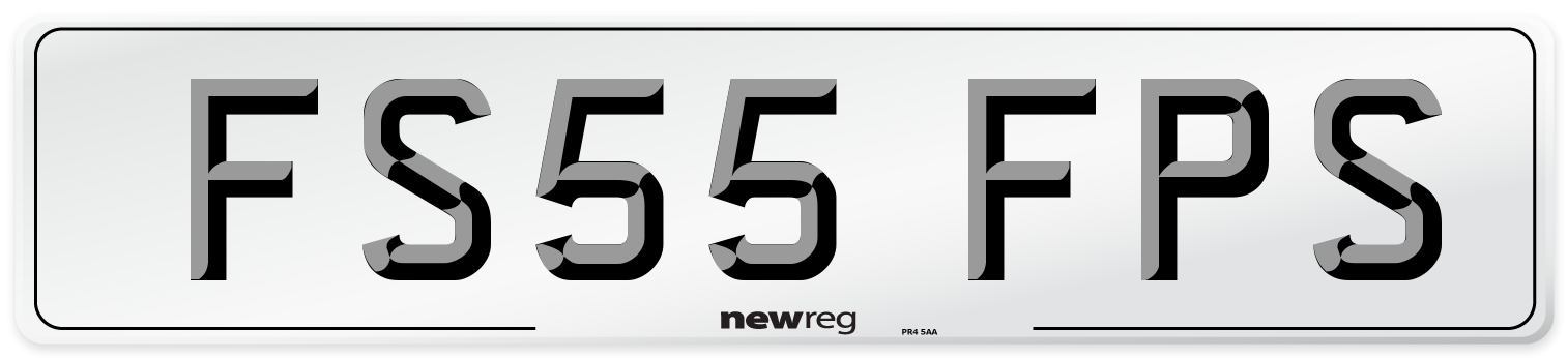 FS55 FPS Number Plate from New Reg